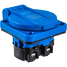 Розетка панельная IEK MAGNUM SCHUKO РП11-3 с крышкой, IP44, синий PSN71-016-3-2-44-K07
